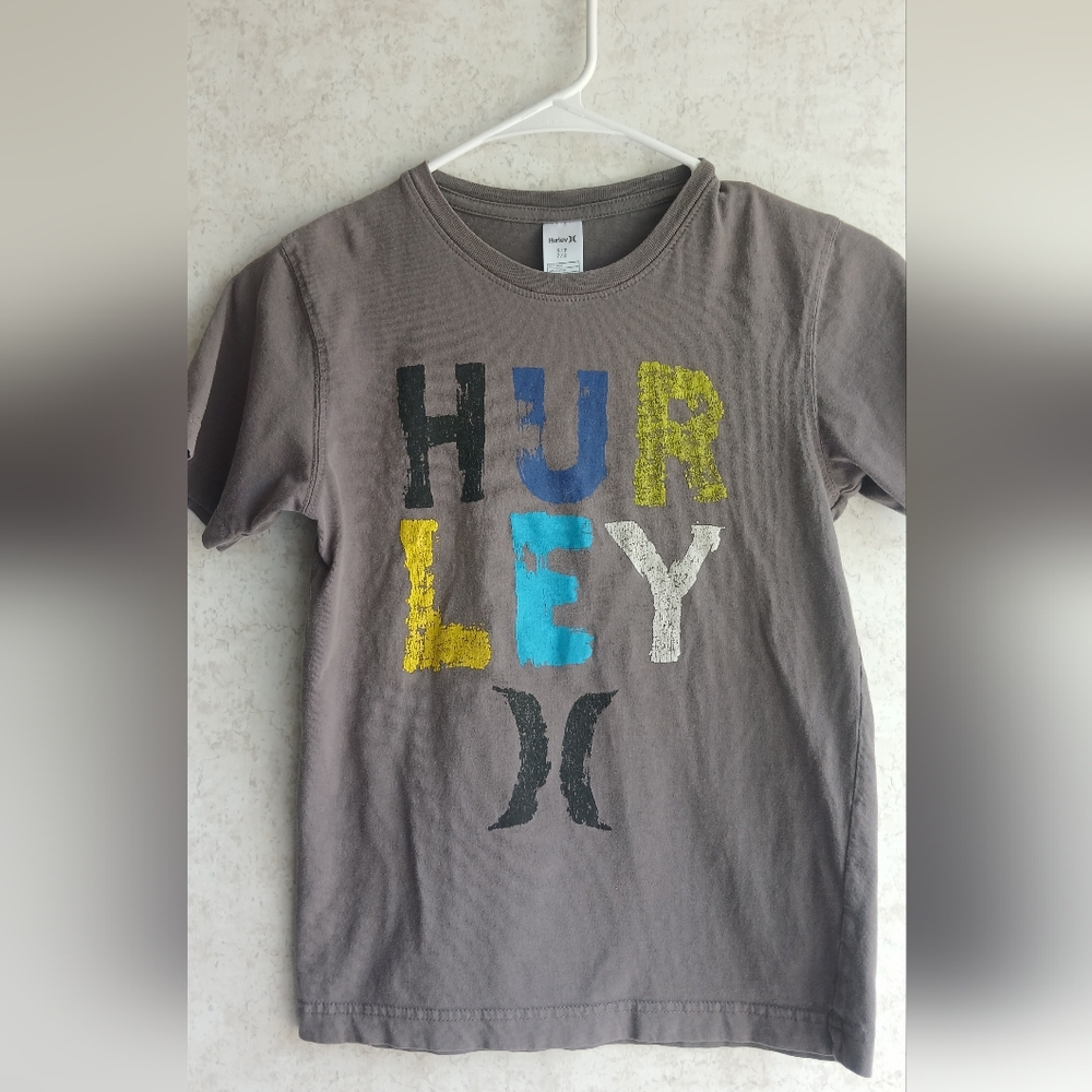 Hurley Kids T-Shirt - Gray with Colorful Lettering